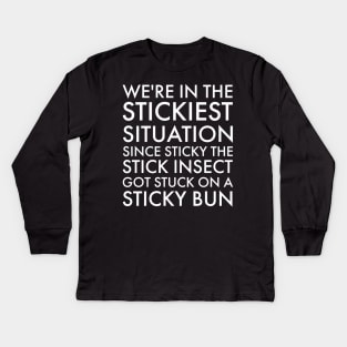 Sticky the Stick Insect Quote v2 Kids Long Sleeve T-Shirt